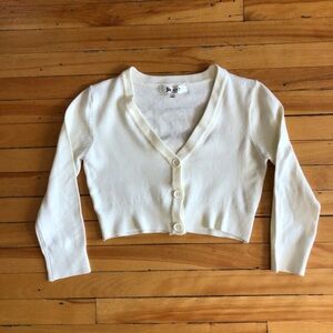 Small New Unworn YeMak Ivory Retro Vintage Insp Cropped Cardigan Modcloth